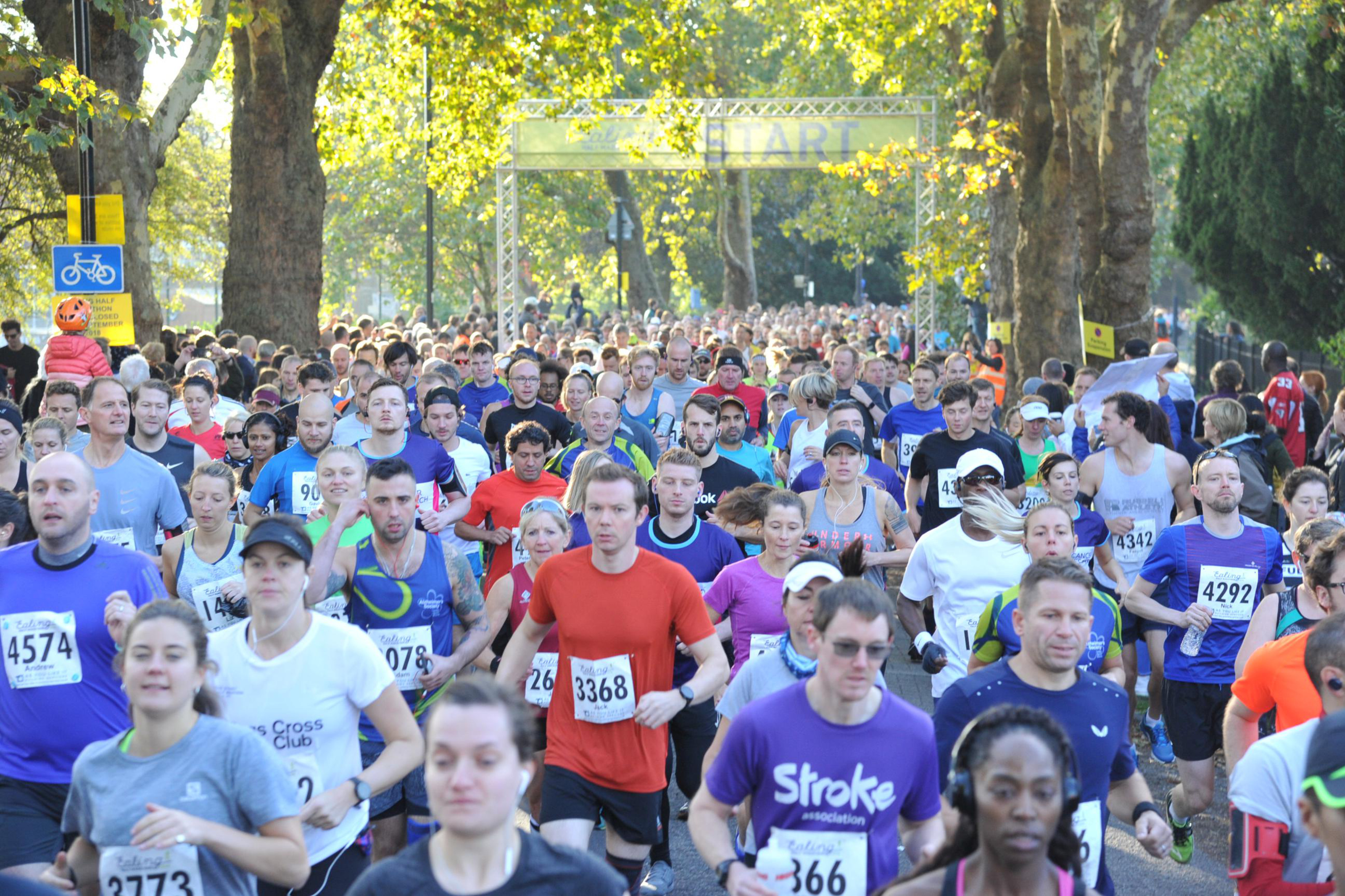 Mass start of the Ealing Half Marathon